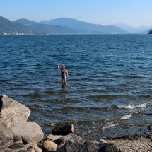 The last swim in the huge lake Lago Maggiore - still 23°Celsius water temperature on September 24th